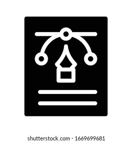 icono plano de glifo vector bezier 