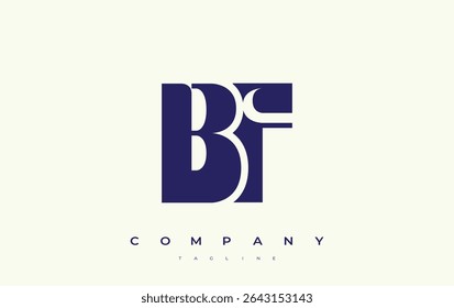 BF Abstract Geometric Logo Design. Modern and elegant logo design with simplistic typography elements, showcasing branding excellence.