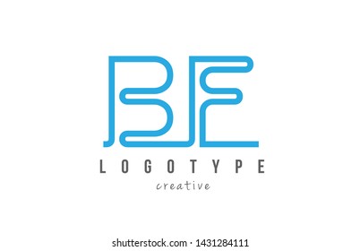 BF B F blue joined line alphabet letter logo combination suitable as icon design for a company or business