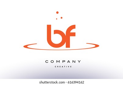 BF B F creative orange swoosh dots alphabet company letter logo design vector icon template