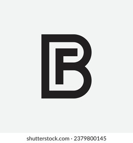 BF B F FB modern monogram letter initial based logo design