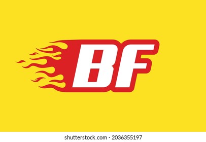 BF or B F fire logo vector design template. Speed flame icon letter for your project, company or application.