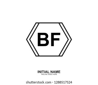 BF B F Initial logo letter with minimalist concept vector