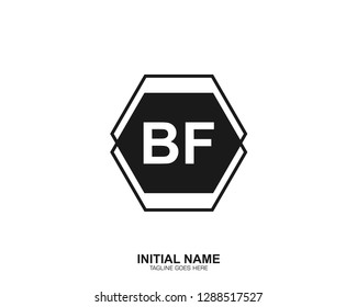 BF B F Initial logo letter with minimalist concept vector