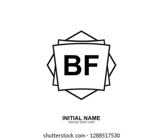 BF B F Initial logo letter with minimalist concept vector