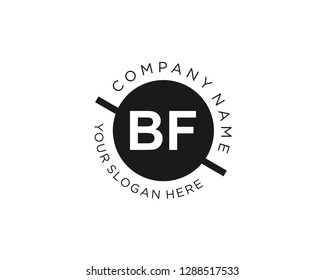 BF B F Initial logo letter with minimalist concept vector