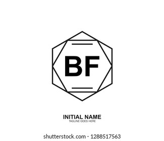 BF B F Initial logo letter with minimalist concept vector