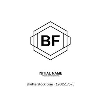 BF B F Initial logo letter with minimalist concept vector
