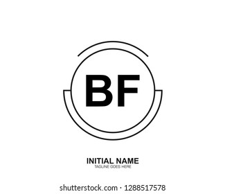 BF B F Initial logo letter with minimalist concept vector
