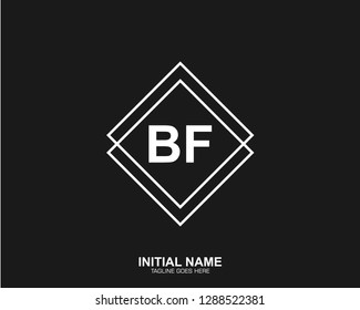 BF B F Initial logo letter with minimalist concept vector