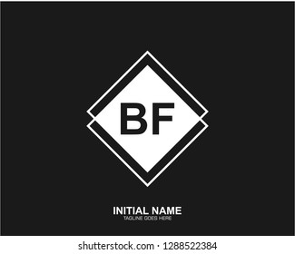 BF B F Initial logo letter with minimalist concept vector
