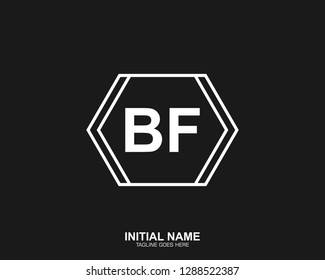 BF B F Initial logo letter with minimalist concept vector