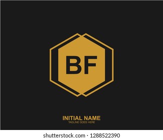 BF B F Initial logo letter with minimalist concept vector