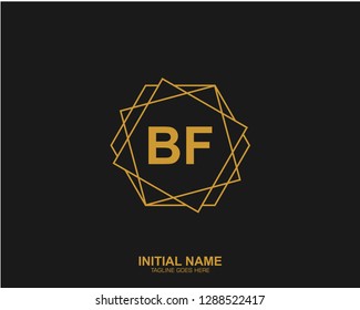 BF B F Initial logo letter with minimalist concept vector