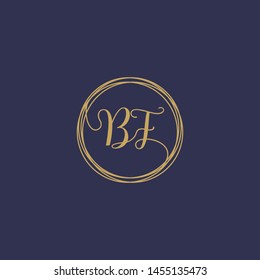 BF or B F Initial logo template, Creative fashion logo design, wedding concept -vector