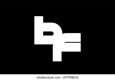 BF B F letter logo combination alphabet vector creative company icon design template modern  black white bold
