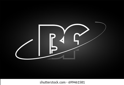 BF B F letter logo combination black white alphabet vector creative company icon design template modern
