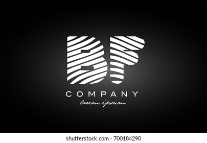 BF B F letter logo combination black white alphabet vector creative company icon design template modern