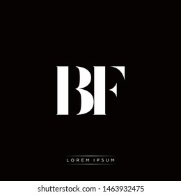 BF B F Logo Monogram with Black and White Colors