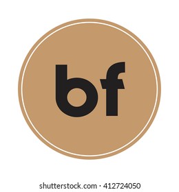 bf brown letters ,abstract background logo, design identity in circle, alphabet letter