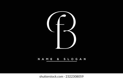 Monograma del logotipo de las letras abstractas BF, FB