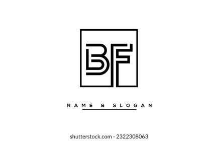 BF,  FB  Abstract  Letters  Logo  Monogram