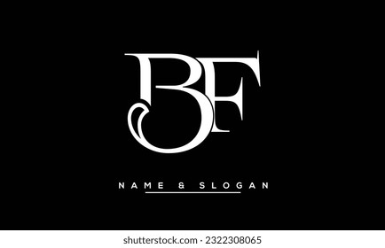 Monograma del logotipo de las letras abstractas BF, FB