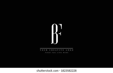 BF FB abstract vector logo monogram template