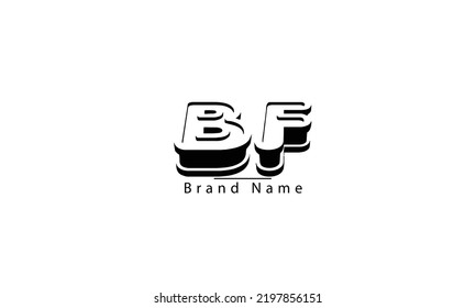BF FB B F abstract vector logo monogram template