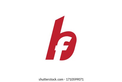 bf or fb and b, f Lowercase Letter Initial Logo Design, Vector Template