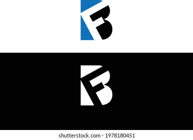 BF or FB and B, F Uppercase Letter Initial Logo Design.