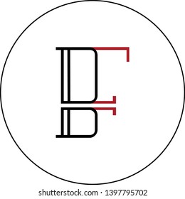 BF FB letter logo design, Best line art logo design in black and red color with background.