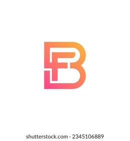BF or FB letter logo design, BF or FB monogram initials logo concept, icon, vector