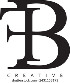 Diseño moderno del vector del logotipo de la letra de BF o FB