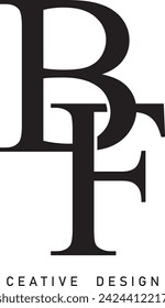 BF, FB Buchstabe modernes Vektordesign
