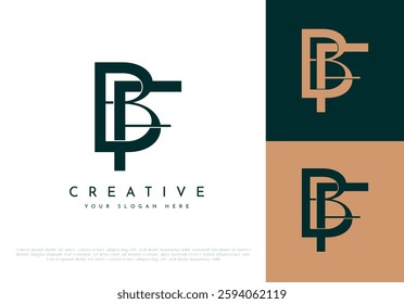 BF, FB Minimalist Letter Monogram Logo Design 