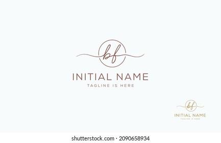 BF FB Signature inicial plantilla de logotipo vectorial