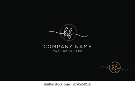 BF FB Signature inicial plantilla de logotipo vectorial