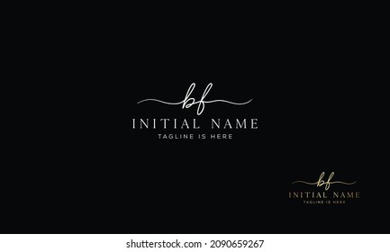 BF FB Unterschrift Initiallogo Vorlage Vektorgrafik