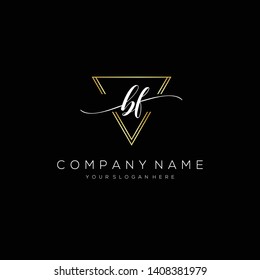 BF handwriting initial logo template vector.