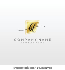 BF handwriting initial logo template vector.