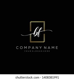 BF handwriting initial logo template vector.