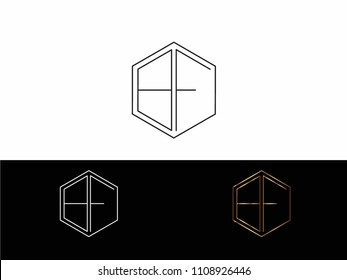 BF hexagon shape Letters Design
