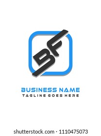 BF initial box letter logo template vector
