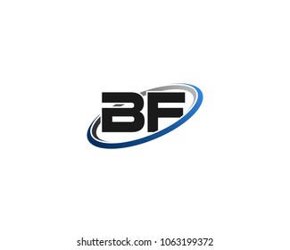 BF initial company blue black swoosh logo