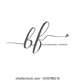 BF Initial Handwriting logo luxury vector beauty