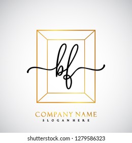 BF Initial Handwriting logo template vector