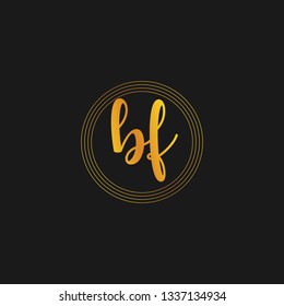 BF Initial Handwriting logo template vector
