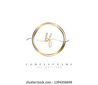 BF initial handwriting logo template vector