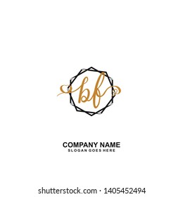 BF Initial handwriting logo vector